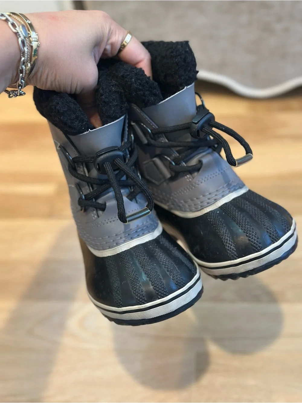 Sorel Toddler Waterproof Winter Snow Boots Gray/Black Size 8